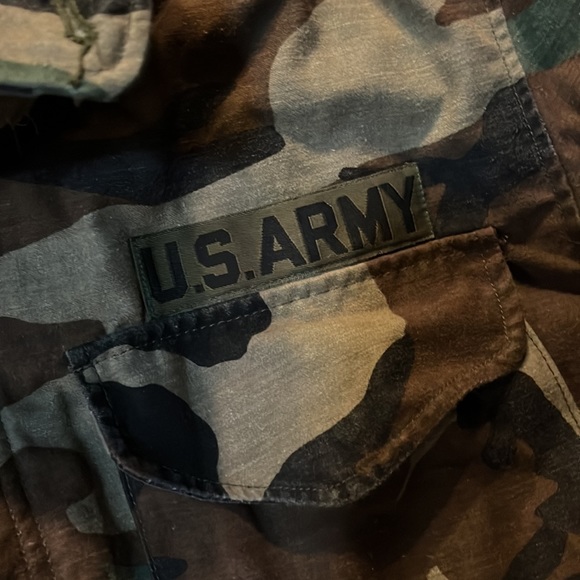 Vintage US Army Woodland Camo Field Jacket Coat Cold Weather sz Small long - Picture 4 of 11